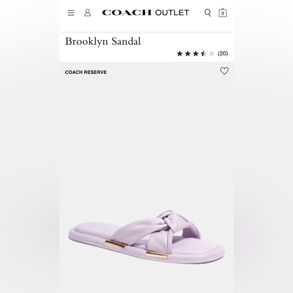 Coach Brooklyn Sandal. Lavender. NEW w/o tags. Size 9 - Picture 2 of 9